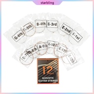 Star 12Pcs Folk Guitar Wire String 12-string Acoustic Guitar Strings Replacement
