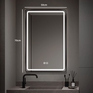 Bathroom rectangular aluminum alloy framed mirror bathroom lighting mirror perforated wall mounted m