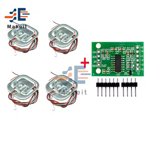 HX711 Dual-Channel AD Module Body Load Cell Weighing Sensor Pressure Sensors + 4Pcs 50kg Human Scale