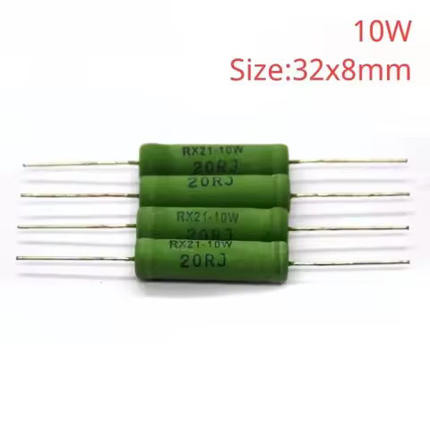 50PCS RX21 6W 10W Wire Wound Resistance 5% 0.01~33K 1R 10R 100R 1K 10K 12K 15K 18R 20R 22R 24R 27R 3