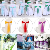 10pcs 13Colours Spandex Chair Sash with Rose Ball Artifical Wedding Chair Sashes Wedding Chair Bow Tie Chair Cover Band Party