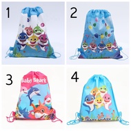 Baby Shark Theme Non-woven Drawstring Gift Bag Kids Birthday Loot Bag Party Candy Bag