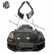 Real Carbon Fiber Front Bumper Splitter Canards For Porsche Boxster Cayman 718 Car Fog Light Vents C