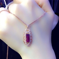 Ff Mrs. Sterling Silver Russia 585 Ladies Pure Natural Square Pendant Exquisite Fashionable 999 Infl