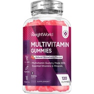 Multivitamin Gummies for Women & Men - 13 Ingredients - 120 Gummies - 2 Months ply - Natural Strawbe