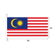 [Polymesh] 4x8 kaki Bendera Malaysia Flag 4x8 ft, Bendera Malaysia 4'x8' , Polymesh