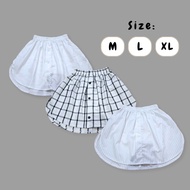 KEMEJA SKIRT EXTENDER | SHIRT SKIRT | PLAIN CENTER BUTTON SHIRT EXTENSION CONNECTION WITH STRIP BOX