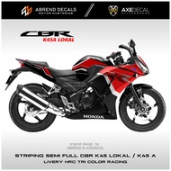 Striping CBR K45 Lokal HRC Tri Color Racing / Stiker Motor Honda CBR K45a Desain Custom / Stock Deca