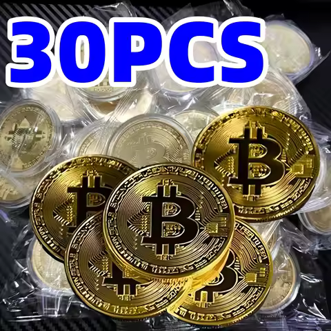 Gold Plated Bitcoin Coin Bitcoin Virtual Currency Medal Commemorative Coins, Metal Coin Crafts Busin