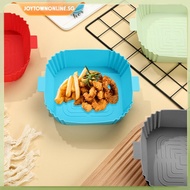 [joytownonline.sg] Silicone Air Fryers Oven Baking Tray Non-stick Disk Square for Home Kitchen Tool