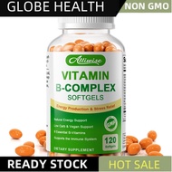 [120pcs] 14-dalam-1 Vitamin B Kompleks dengan Vitamin B1 B2 B3 (Niacinamide) B4 B5 B6 B7 (Biotin) B8