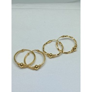 1 gram Light Gold One Ball Ring Earrings