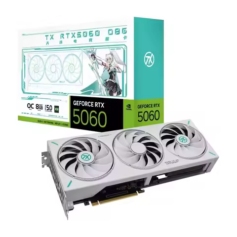Good TX GeForce RTX 5060 8GB OC GDDR7 DLSS4 Gaming Video Cards Triple Fan Cooler GPU for Gaming Desk