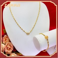 สร้อยคอ18kอิตาลีแท้ ข้อมือทองkแท้ 96.5% เครื่องประดับสตรีมีความทนทานและทนต่อการโอนชุดสร้อยคอสร้อยข้อ