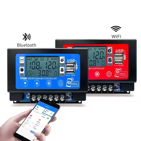 12V/24V Embedded MPPT Solar Controller 30A 60A bluetooth / Wifi App Control Lead-acid Lithium Batter