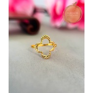 Fledios Gold RIng 916 Leaf Clover RIng Lawa Bajet Gold 916/916 Big Clover Gold RIng