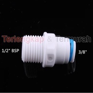 STRAIGHT RO CONNECTOR HOSE 3/8" x 1/2" OUTER THREAD BSP (11-G) RO Connector/
