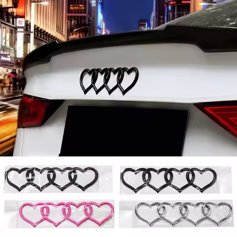 *Car Love Heart Logo Sticker Rear Trunk Tail Label Badge Emblem Decal For Audi Q7 A7 A6 S3 S4 A5 A4 