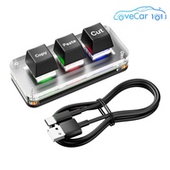RGB Mini Cut Copy Paste คีย์บอร์ดแบบ Hotswap 3-Key Ctrl X C V Shortone แฮนด์แป้นพิมพ์ USB Type-C แป้