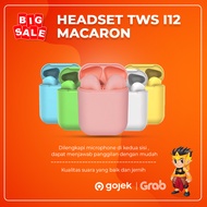 Headset TWS i12 Macaron True Wireless Stereo Inpods Bluetooth V5.0 - Hitam