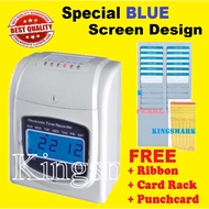 (BLUE SCREEN) TIME RECORDER PUNCH CARD MACHINE FULL SET
