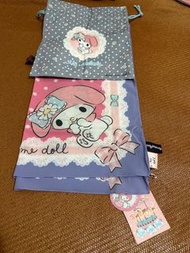 全新19年泰國kiss me doll x My Melody絲巾 (約100x100cm)連小袋