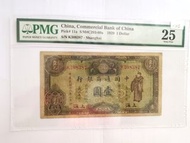 評級紙1929年中國通商銀行壹圓民國十八年上海地名