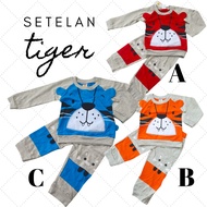 WHOLESALE CONTENTS 3PCS Tiger Long Suit for Boys Baby Boy Set Bestseller L442 Pumpkin MH