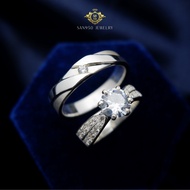 Couple Engagement Ring C302 – 950 Silver Palladium Platinum White Gold | SAN950