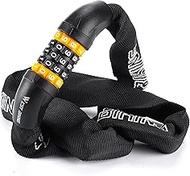 ICOCOPRO Bicycle Lock, Combination Lock, 120 cm, High Security with 5-Digit Number Code, Bicycle Cha