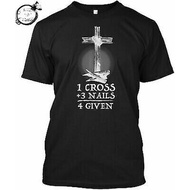 T-Shirt For Mens 1 Cross 3 Nails 4 Given Basic Hip Hop Tee