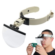 Head Wearing Magnifier 2x 3.5x 4.5x 5.5x Large Lens Magnifying Glass With Led Illuminated Hand Free 