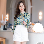 Maristar : No.2128 เสื้อแขนยาวพิมพ์ลาย | Printed Long Sleeve Blouse เสื้อแขนยาวพิมพ์ลาย