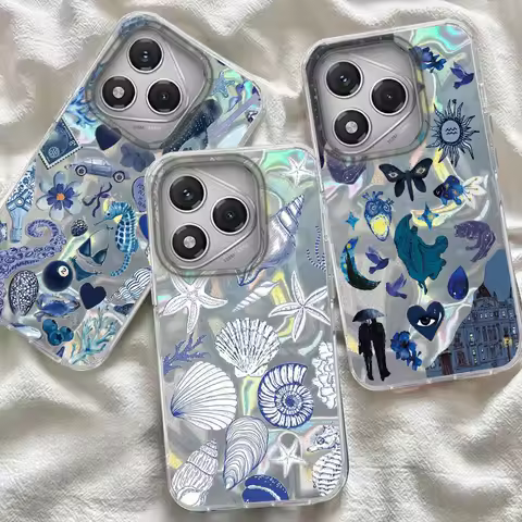 For Honor 200 400 Lite 400 200 Pro X9b Magic 7 6 Lite X9c X9a X9b X8b X7c Phone Cover Cute Blue Hear