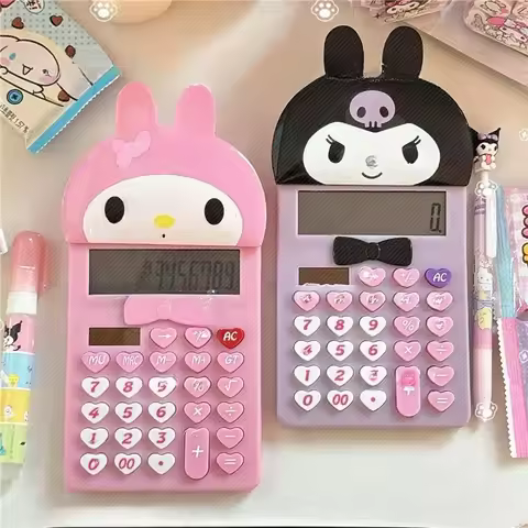 New Sanrio Kuromi My melody cartoon style 12-bit modeling calculator students learn arithmetic silen