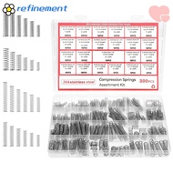 REFINEMENT 300PCS/box Compression Spring Assortment Kit, DIY Tools 304 Stainless Steel Small Springs