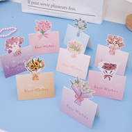 3D Flowers Bouquet Greeting Cards Birthday Wishes Message Thank You Wedding Card