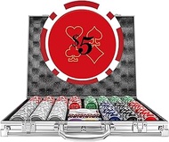 Poker Chips with Denominations, 500-pcs 11.5g Weighted Numbered Casino Chips Set, 5 Dice, 2 Decks wi