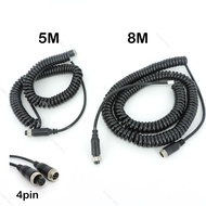 5/8M 4 Pin core spring Aviation male to female Extension Video connector power lead Cable extend for