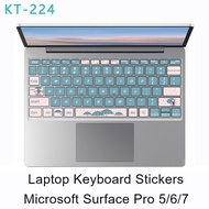 Surface Pro 5/6/7 Keyboard Stickers Creative Key Button Letter Stickers Microsoft Notebook Pro 7 Keyboard Protector Body Skin Film