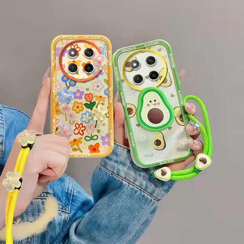For Honor X9c 5G Honor MAGIC 7 LITE 5G Honor X60 Pro 5G 3D Cartoon Avocado Flower Butterfly Cases wi
