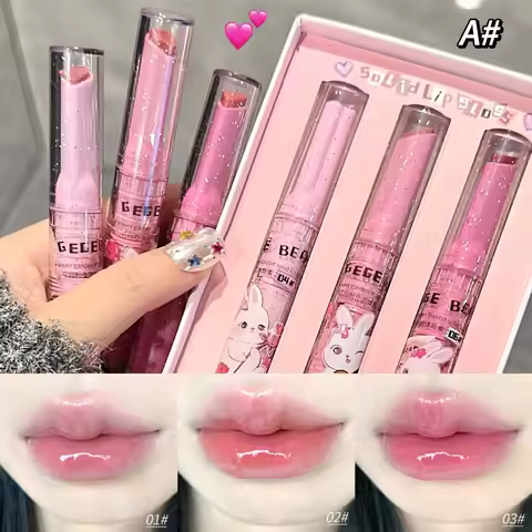 Gege Bear Garden Pink Rabbit Solid Lip Gloss Moisturizing Watery Colored Lip Balm Long-lasting and T