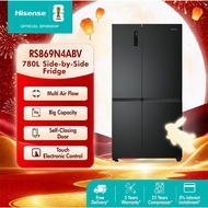 Hisense Side By Side 2 Door Inverter 780L Refrigerator Fridge Black- RS869N4ABV
