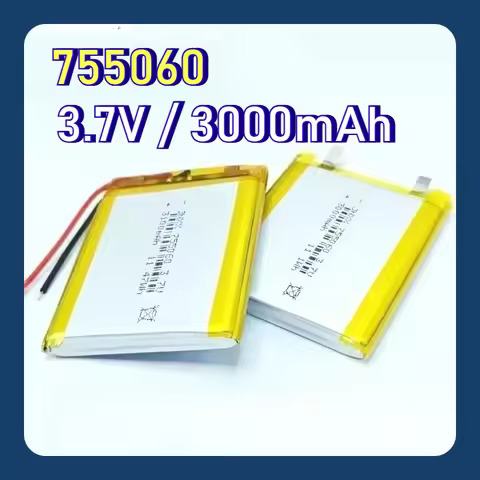 3000mAh 3.7V Lithium-ion Battery 755060 Rechargeable Lithium Polymer Battery for Supply Small Speake