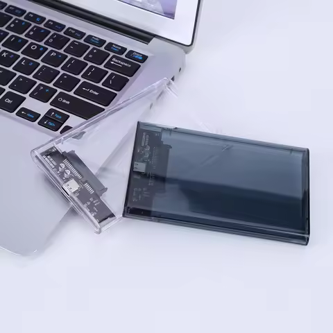 2.5inch External Hard Drive Enclosure SATA To USB3.1 8TB SSD HDD Hard Disk Box Transparent Plug and 