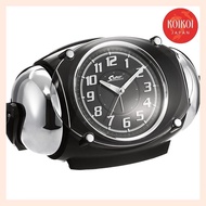 Seiko clock alarm clock analog high volume bell sound PYXIS Raiden black metallic NR438K SEIKO