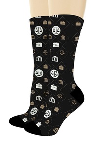 Law School Gifts Lawyer Socks Scales of Justice Socks Judge Gifts Law Graduate Novelty Crew Socks