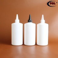 Botol Kerucut 500ml / Botol HS 500ml Putih - Tutup Kerucut Neck 24 Varian Warna / Botol Plastik Pet 