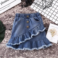 Fashion Toddler Kids Girls Blue Denim Mini Skirt Short Dress Jeans Skirt 1-6T