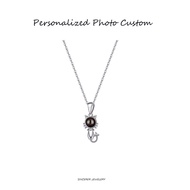 [Sincerer] S925 Sterling Silver Necklace Photo Cat Pendant Necklace Projection Necklace Custom Photo